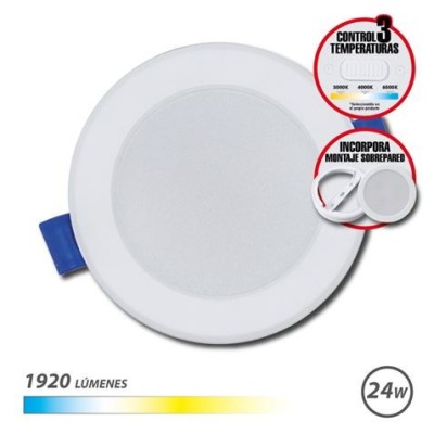 DOWNLIGHT CIRCULAR 24W | 1920LM SELECTOR 3 TEMPERATURAS + SOBREPARED ELBAT