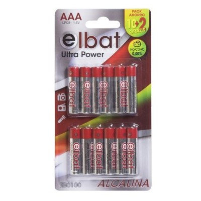 PACK 12 PCS PILAS ALCALINAS LR03/AAA ELBAT