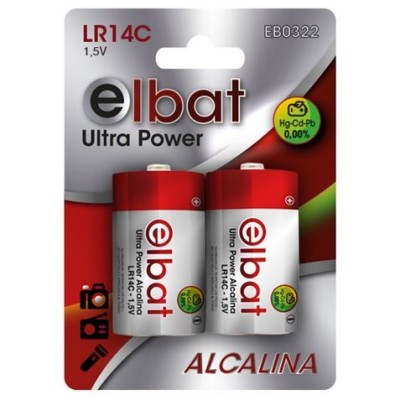 PACK 2 PCS PILAS ALCALINAS LR14C ELBAT