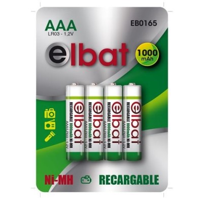 PACK 4 PCS PILAS RECARGABLES AAA 1000MAH ELBAT