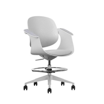 SILLA / TABURETE DE OFICINA TOP WORK GRIS CLARO CROMAD