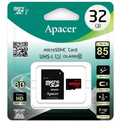 MICRO SD CLASE 10 CON ADAPTADOR 32GB APACER