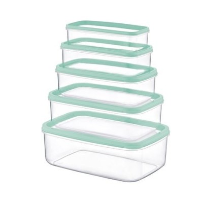 SET 5 TUPPER RECTANGULARES VERDE 330-530-850-1300-2100ML