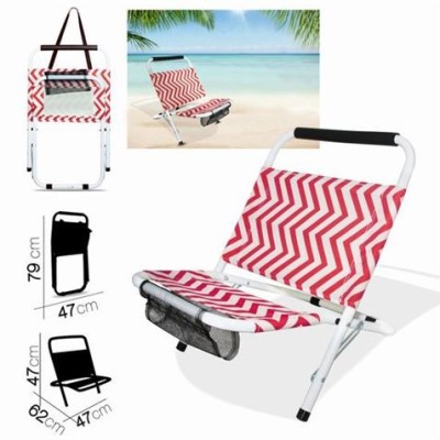 SILLA DE PLAYA ZIGZAG GROSELLA 62X47XH47CM