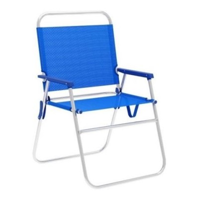 SILLA PLEGABLE ALUMINIO AZUL 56X52X80