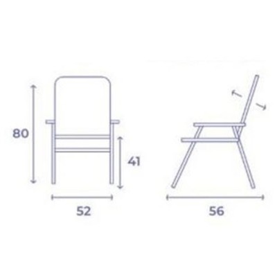 SILLA PLEGABLE ALUMINIO RAYAS 56X52X80