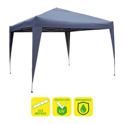 CARPA PLEGABLE ACERO 3X3 METROS AZUL OSCURO SUNGARDEN