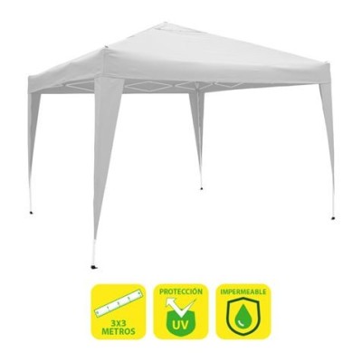 CARPA PLEGABLE ACERO 3X3 METROS BLANCA SUNGARDEN