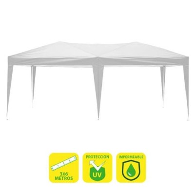 CARPA PLEGABLE ACERO 3X6 METROS BLANCA SUNGARDEN