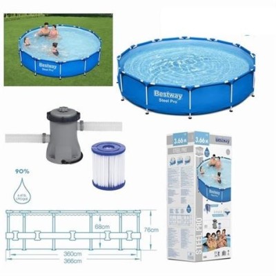 PISCINA + BOMBA FILTRO 366CM DIÁMETRO X H76CM BESTWAY