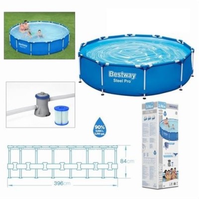 PISCINA + BOMBA FILTRO 396CM DIÁMETRO X H84CM BESTWAY