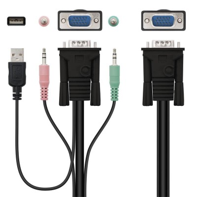 CONMUTADOR KVM NANOCABLE 2PC USB AUTOM. + CABLES