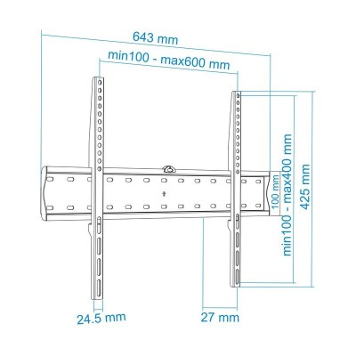 SOPORTE TV MONITOR TOOQ 37-70 40KG SLIM BLACK