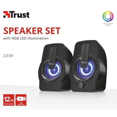 ALTAVOCES 2.0 GEMI RGB 12W ALIMENTACION USB TRUST