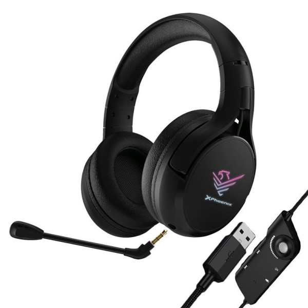 AURICULARES + MICROFONO PHOENIX GAMING X SPECTRUM RGB USB BLACK