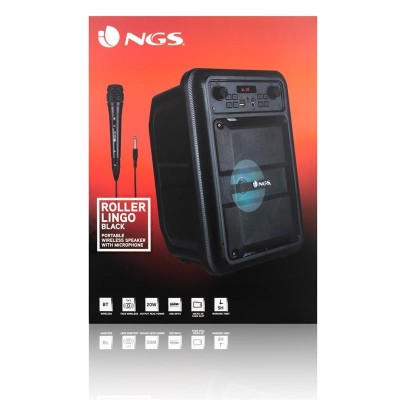 ALTAVOCES NGS ROLLERLINGO BLUETOOTH + USB + MICRO SD + MICROFONO 20W BLACK