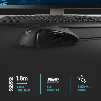 RATON NGS GAMING ERGONOMICO USB BLACK RGB