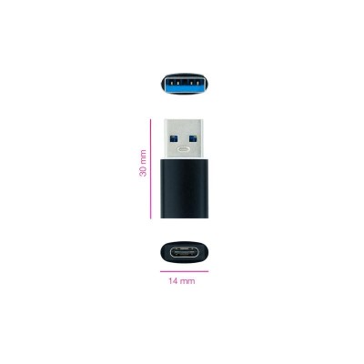 ADAPTADOR NANOCABLE USB-A/M 3.1 A USB-C/H BLACK