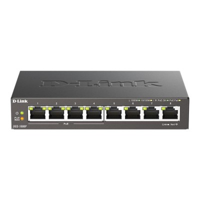 SWITCH D-LINK GIGABIT 8 PUERTOS DGS-1008P/E (4XPOE)