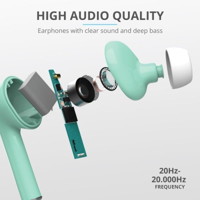 AURICULARES TRUST NIKA TOUCH EARPHONES BLUETOOTH WIRELESS TURQUOISE