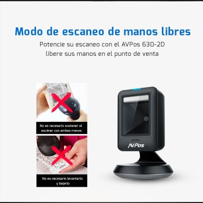 LECTOR AVPOS CODIGOS AVPOS 630 SOBREMESA USB 1D +2D + QR