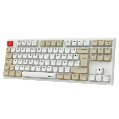 TECLADO PHOENIX ROYAL GAMING MECANICO TKL USB RGB WHITE