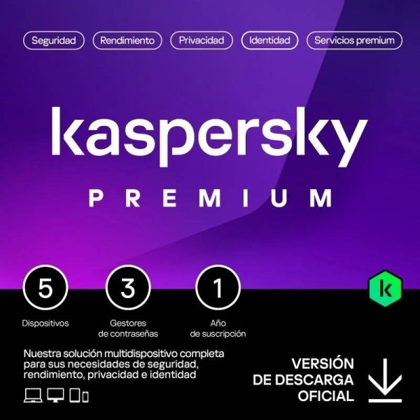 ANTIVIRUS KASPERSKY PREMIUM 1YEAR 5L PC/MAC/ANDROID/IOS L.ELECTRONICA