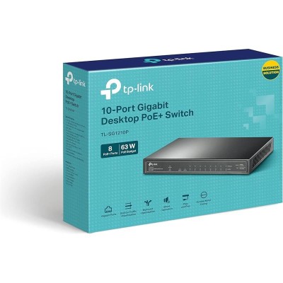 SWITCH TP-LINK GIGABIT 8 PUERTOS POE + 1 SFP TL-SG1210P