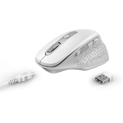 RATON TRUST OZAA ERGONOMICO RECARGABLE WIRELESS WHITE