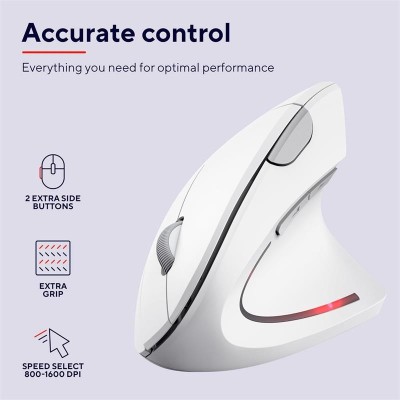 RATON TRUST VERTO WIRELESS ERGONOMIC WHITE