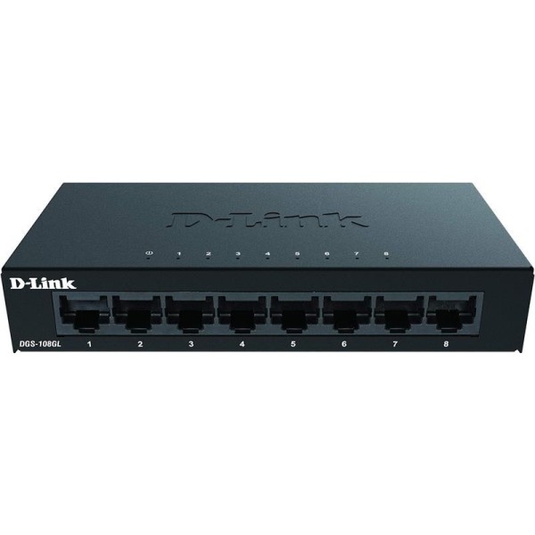 SWITCH D-LINK GIGABIT 8 PUERTOS DGS-108GL METALICO