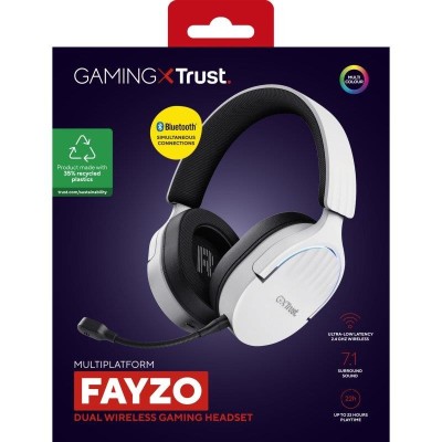 AURICULARES + MICROFONO TRUST GAMING RGB GXT 491W FAYZO HEADSET WIRELESS