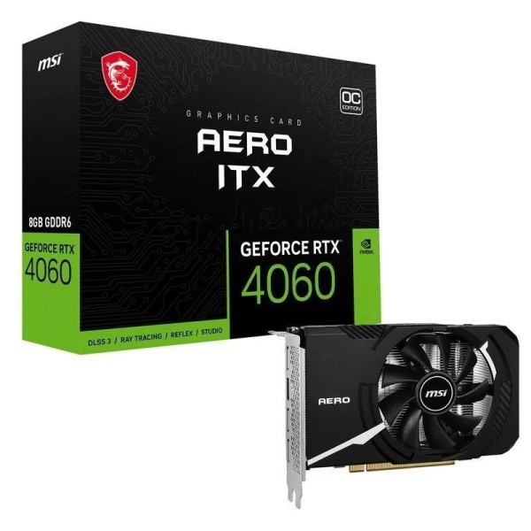 TARJETA DE VIDEO NVIDIA MSI RTX4060 AERO ITX OC 8GB HDMI DP GDRR6 PCIE 4.0