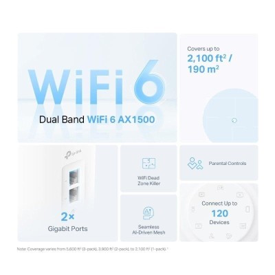 WIRELESS REPEATER TP-LINK AX1500 HOME MESH PACK 3 DECO X10