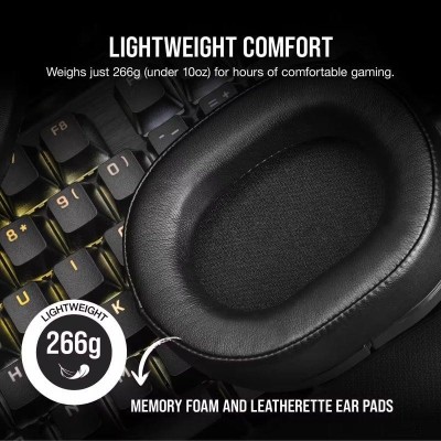 AURICULARES + MICROFONO CORSAIR HS55 GAMING HEADSET WIRELESS DB 7.1 BLACK