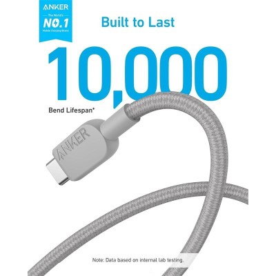 CABLE ANKER 310 USB-A TO USB-C TRENZADO 0.9M 45W WHITE