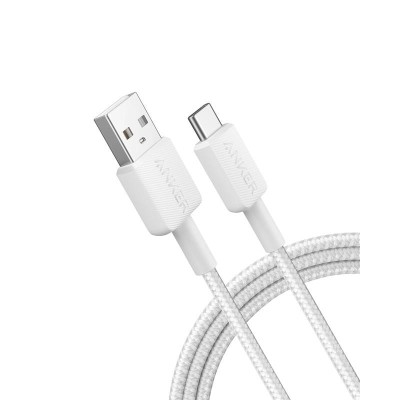 CABLE ANKER 322 USB-A TO USB-C TRENZADO 1.8M 45W WHITE