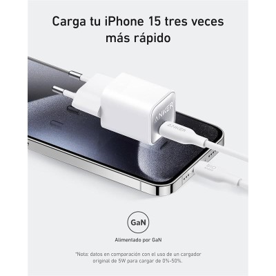 CARGADOR ANKER 511 NANO 3 30W 20V FAST CHARGE USB-C WHITE