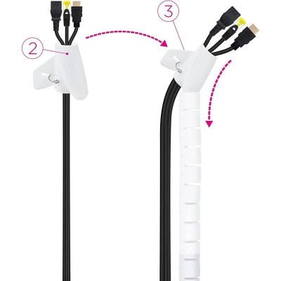 ORGANIZADOR DE CABLE NANOCABLE FLEXIBLE 25MM 3M WHITE