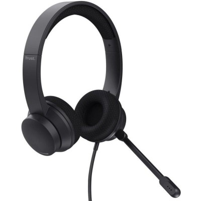 AURICULARES + MICROFONO TRUST HS-260 HEADSET ENC USB-A/USB-C BLACK