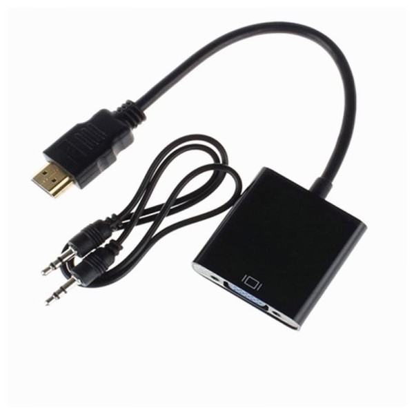 CABLE CONVERSOR ONEWAY HDMI A SVGA + AUDIO 3.5MM BLACK