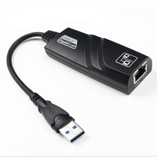 CABLE CONVERSOR ONEWAY USB 3.0 ETHERNET RJ45 GIGABIT 15CM BLACK