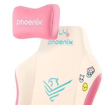 SILLA GAMING PHOENIX NOVA CUERO CREAM EDITION WHITE/PINK