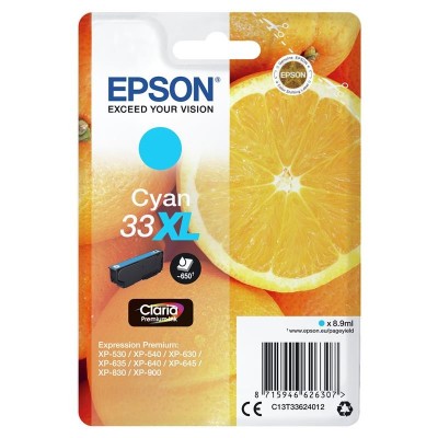 TINTA EPSON C13T33624012 CYAN XL 33XL