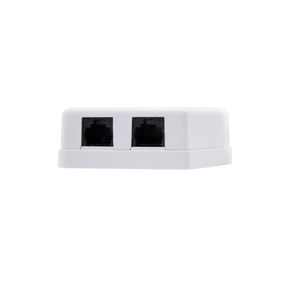 ROSETA DE PARED NANOCABLE 2XRJ45 CAT.6 UTP WHITE