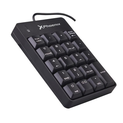 TECLADO NUMERICO PHOENIX KEYPAD USB 19 TECLAS BLACK