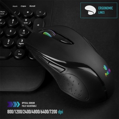 RATON NGS GAMING ERGONOMICO USB BLACK RGB