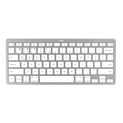 TECLADO TRUST BASICS SLIM WIRELESS BLUETOOTH TKL SILVER