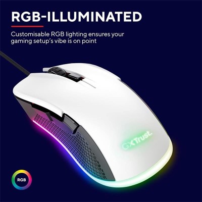 RATON TRUST GAMING GXT 922W YBAR RGB USB WHITE