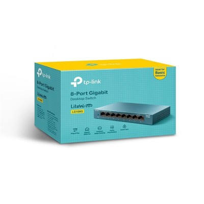 SWITCH TP-LINK GIGABIT 8 PUERTOS LS108G METALICO